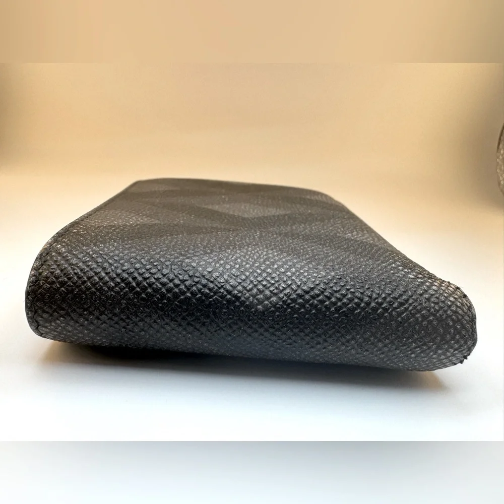 Dunhill Bifold Wallet Black Leather W Embossed Logo & Coin Pouch AUTHENTIC EUC - Picture 7 of 16